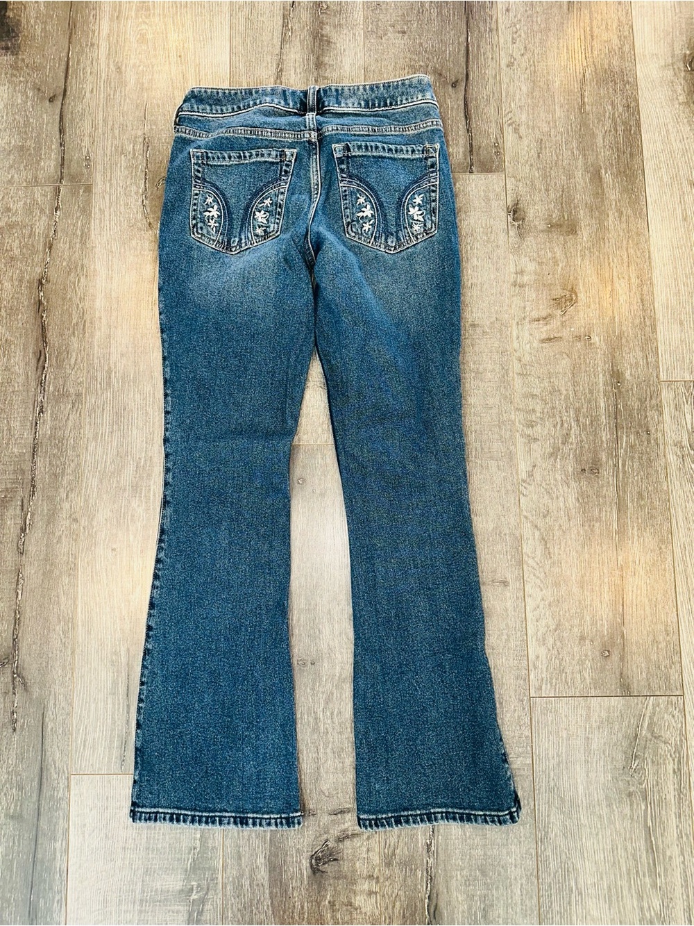 Hollister Low-Rise Embroidered Bootcut Jeans